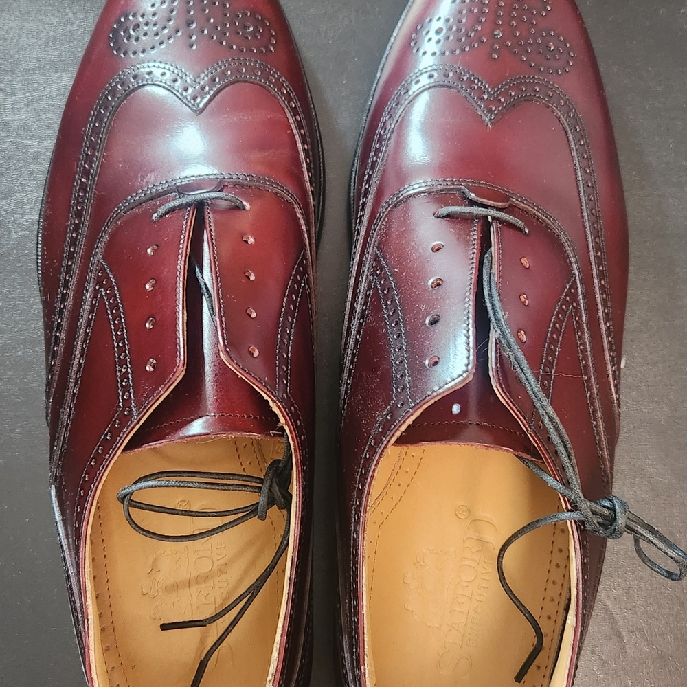 Stafford Men's Burgundy Leather Oxfords